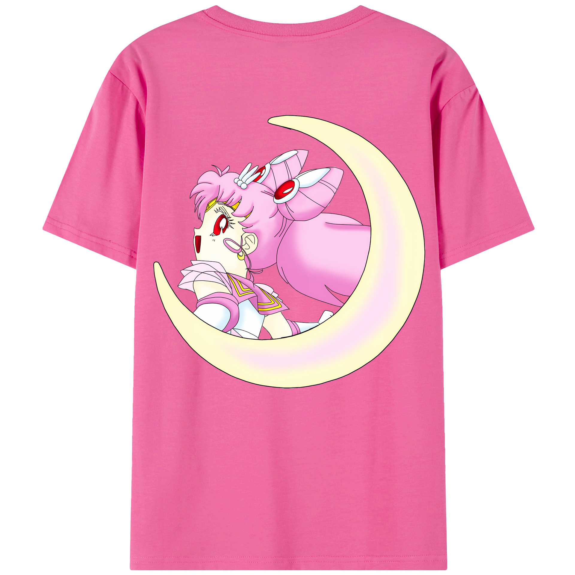 （画像用） 美少女戦士セーラームーン ちびうさ Sailor Moon Chibiusa Tsukino Usagi Small Lady Serenity レディース半袖Tシャツ(バックプリント)